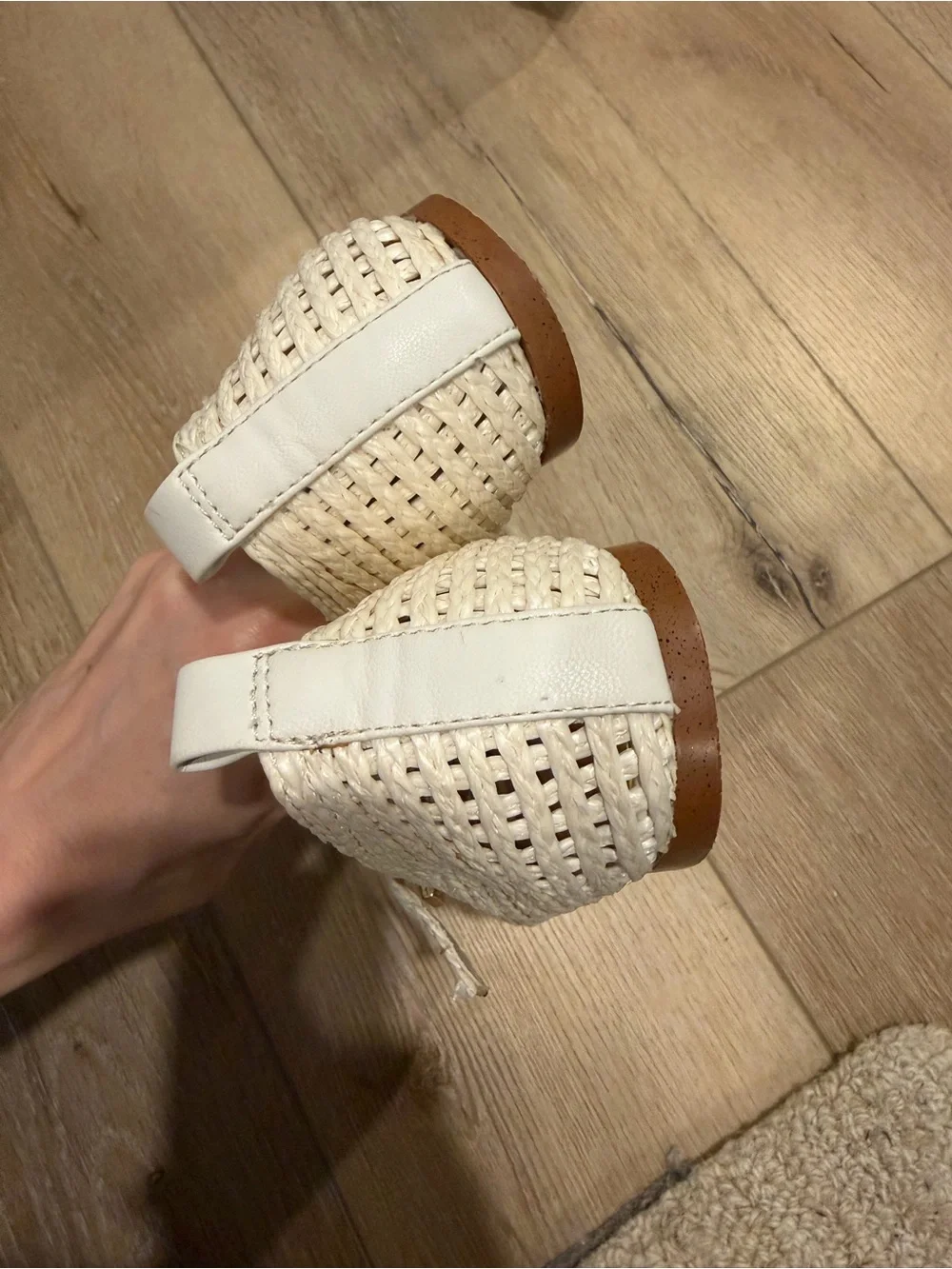H&M Woven Mary Jane Flats in Ivory